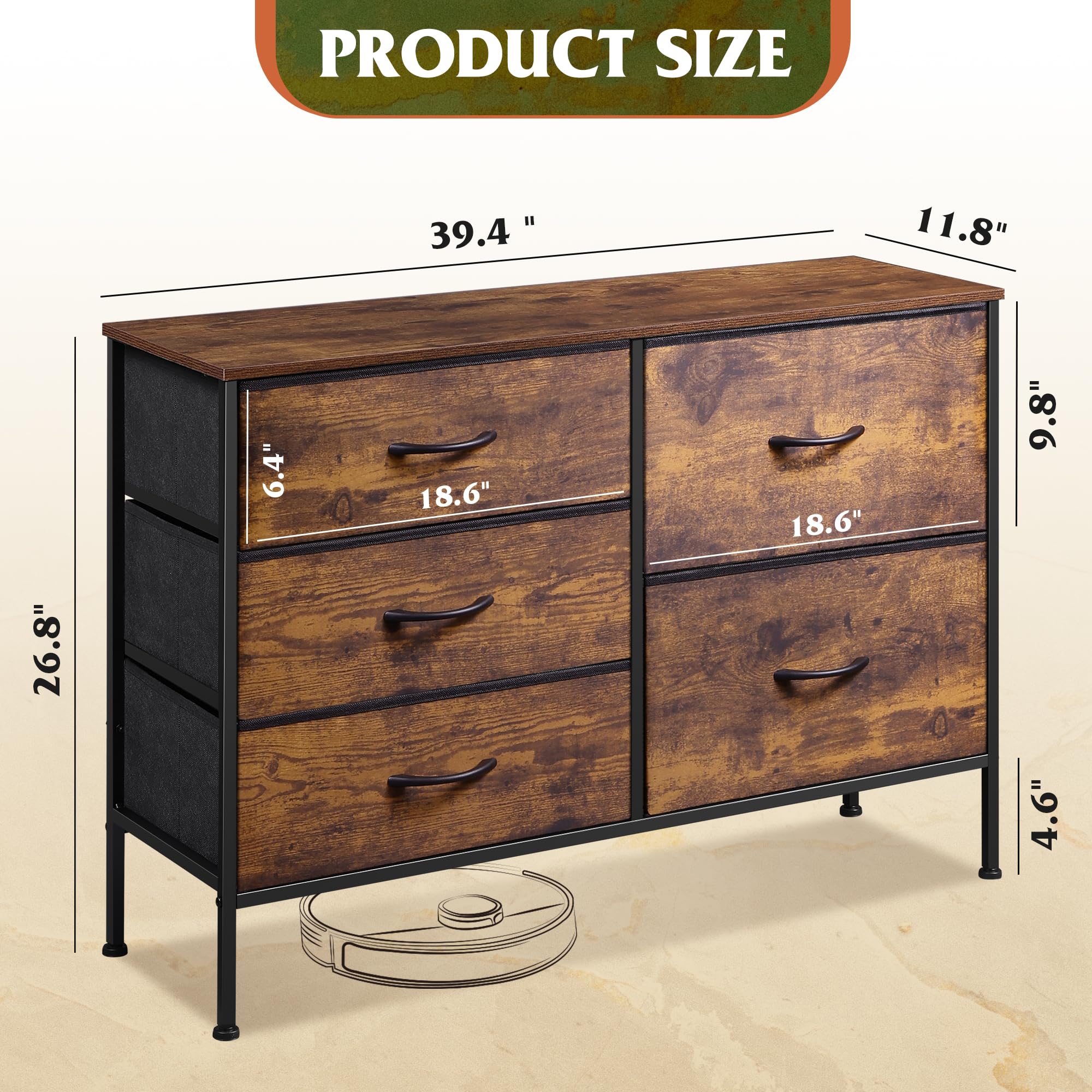 WLIVE dresser tv-stand option accommodates a small television without clutter.