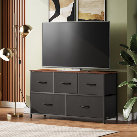 WLIVE dresser wood-top display area for lamps, photos, or decor.