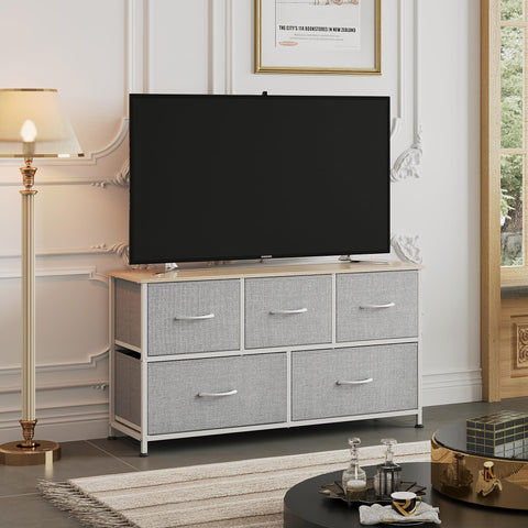WLIVE dresser wood-top display area for lamps or decor.