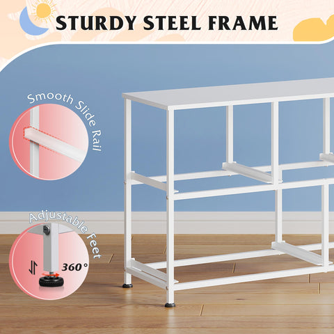 WLIVE wood-top display space for lamp, photos or decor.