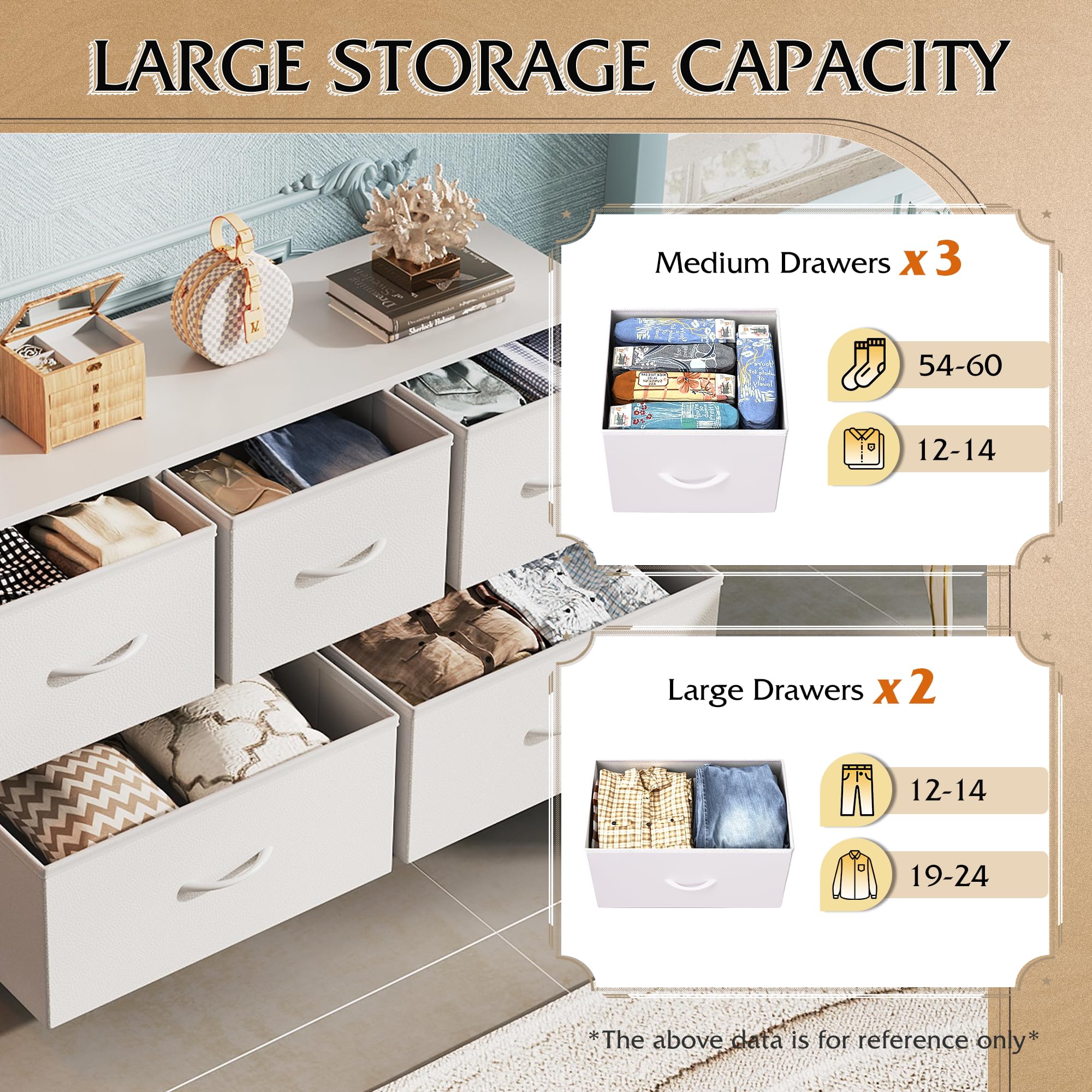 WLIVE dresser wood top displaying decor like lamp and photos