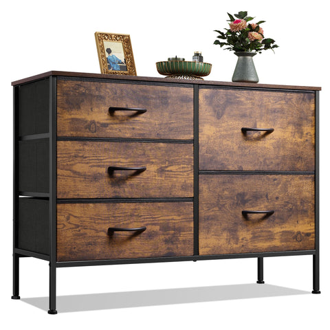 WLIVE dresser wood-top display highlights rustic charm and surface utility.