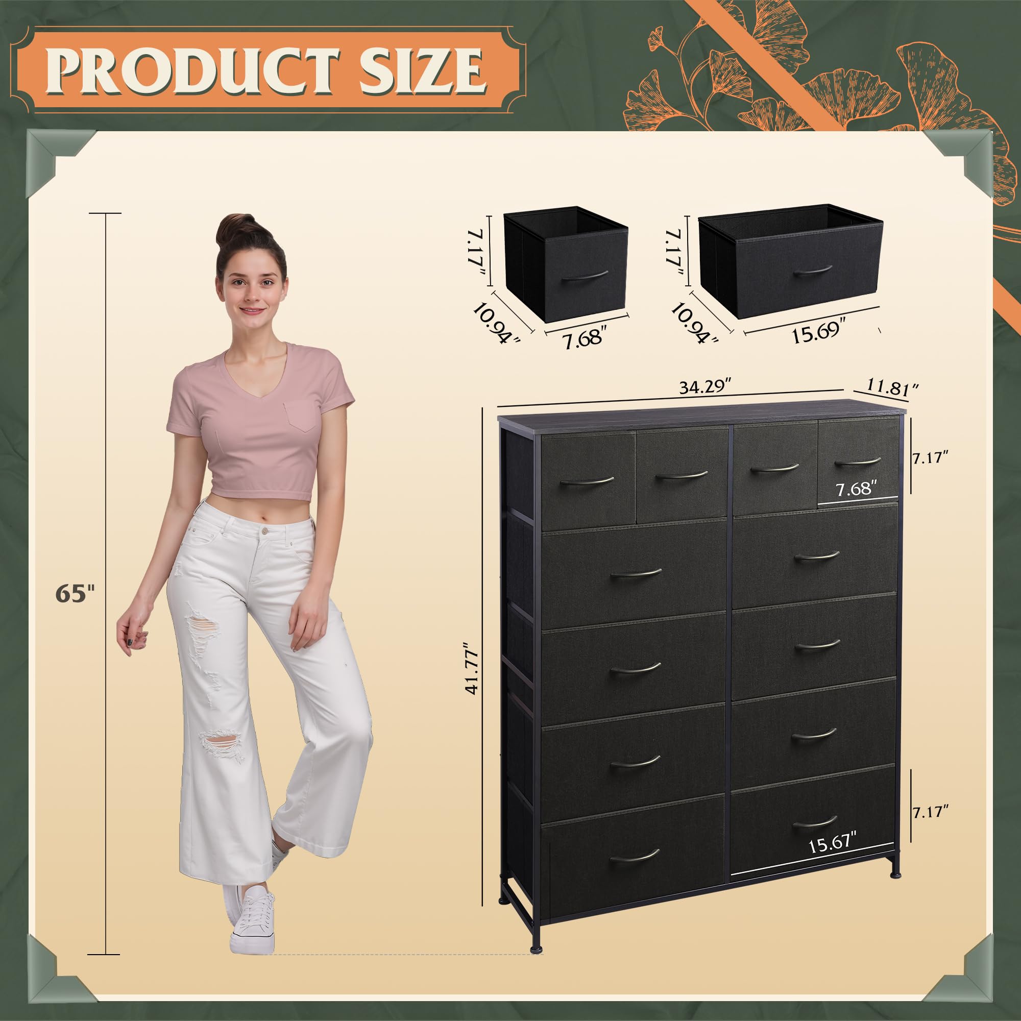 WLIVE wood top offers a durable surface for décor and daily keepsakes.