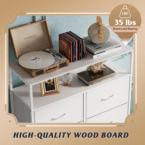 WLIVE dresser with wood top offers sturdy daily-use surface.