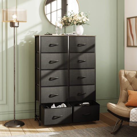 WLIVE dresser wooden top offers sturdy surface for lamps and daily essentials