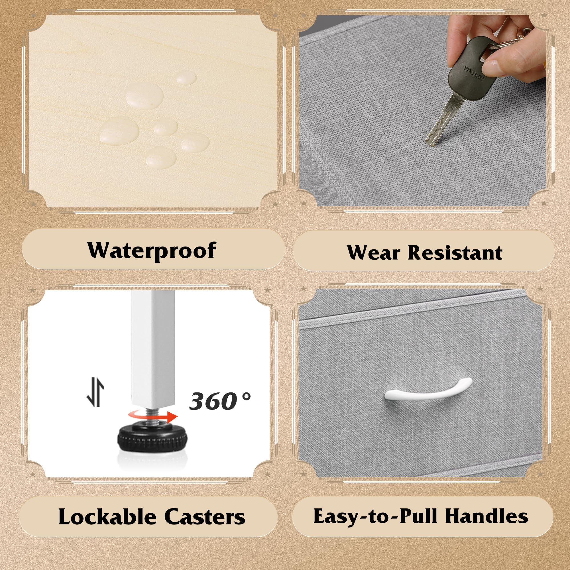 WLIVE easy-pull handles make drawer access smooth.