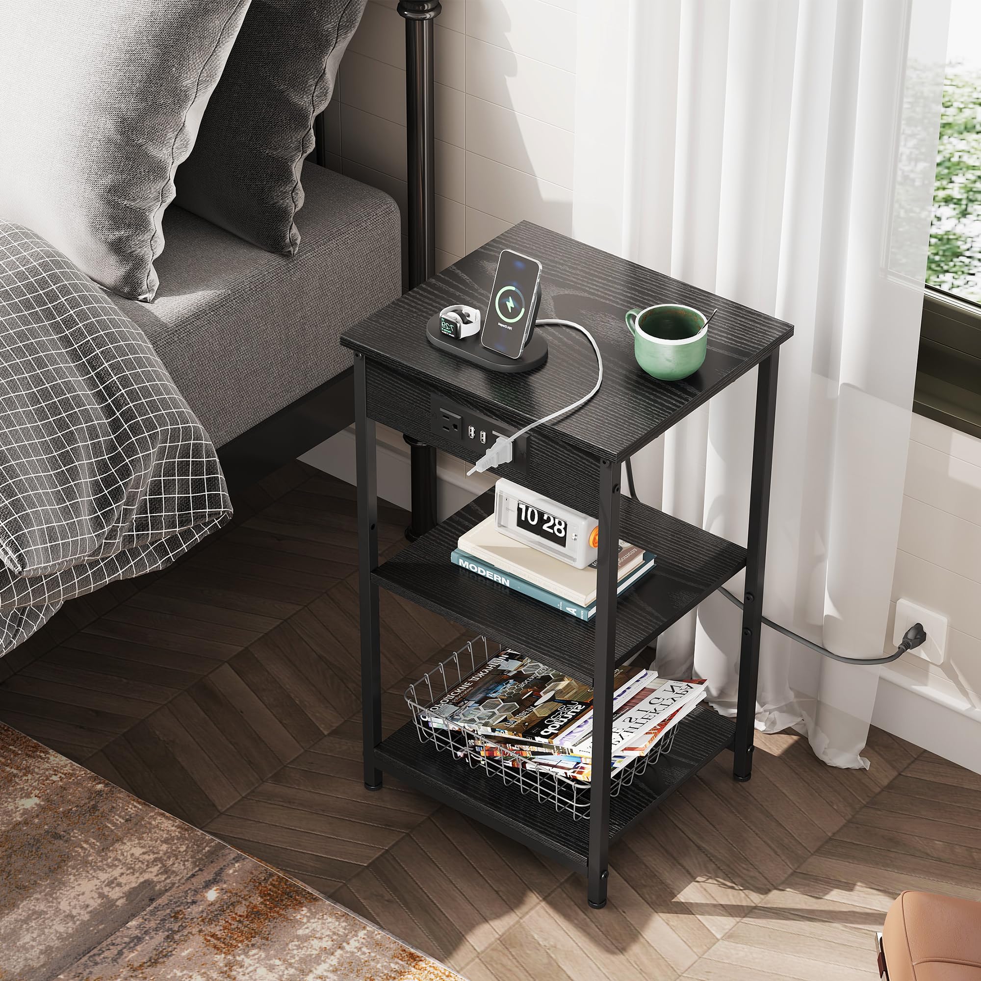 WLIVE end table living room setup beside a sofa for convenient storage