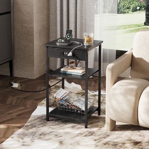 WLIVE end table sturdy metal frame close-up, durable support
