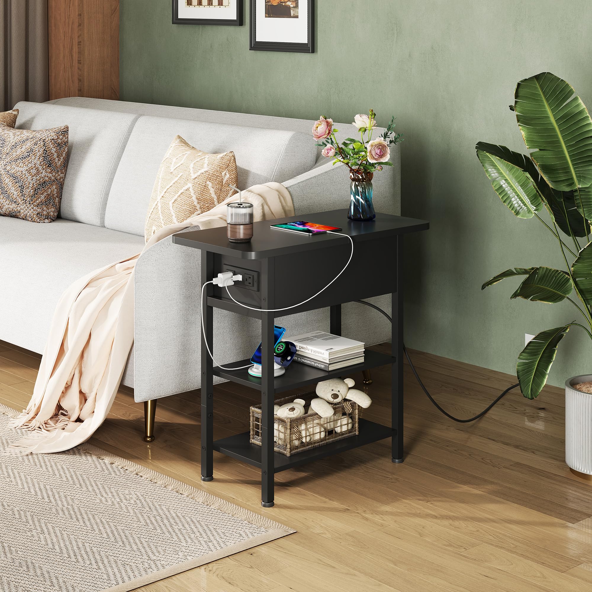 WLIVE end table surface with waterproof finish and rounded corners for safety.