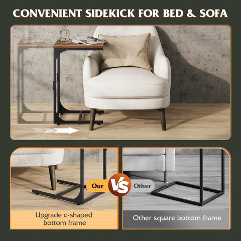 WLIVE end table with waterproof surface for simple cleaning