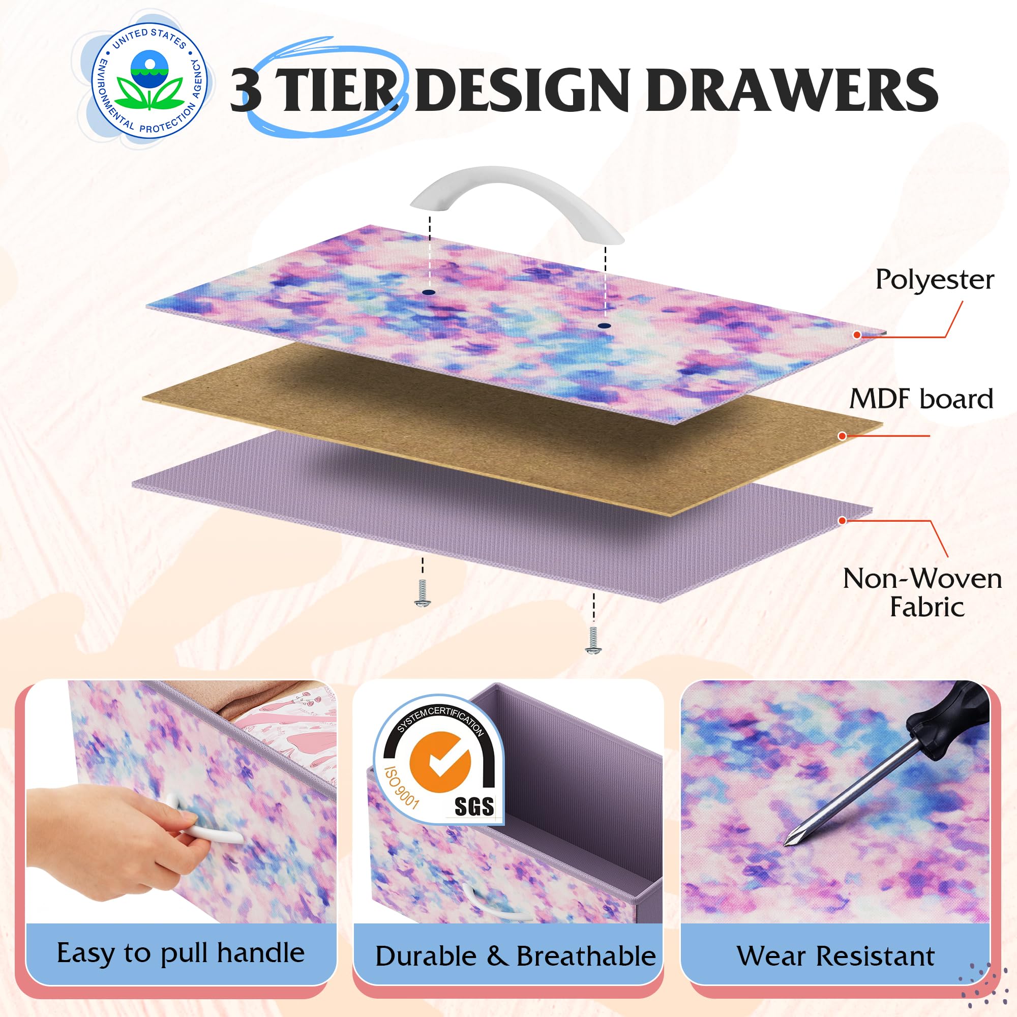 WLIVE fabric-bin storage for CDs, DVDs, and game controllers keeps clutter out of sight