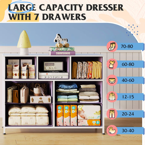 WLIVE fabric-bin storage purple demonstrates flexible media and accessory storage.