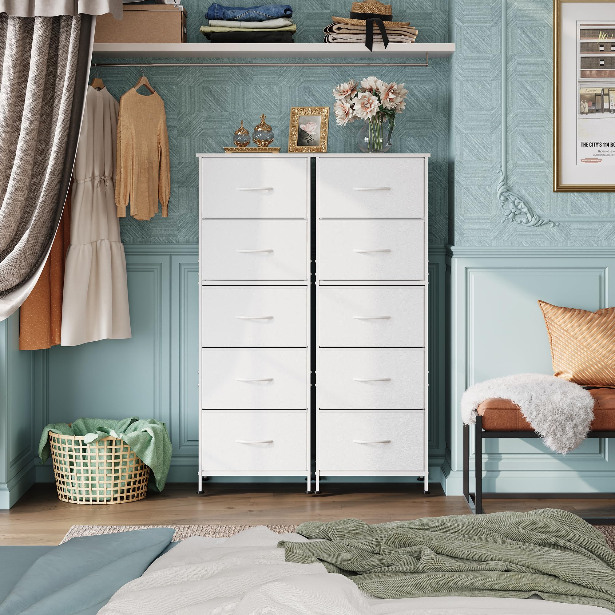 WLIVE fabric bins and slim frame optimize compact space in hallway