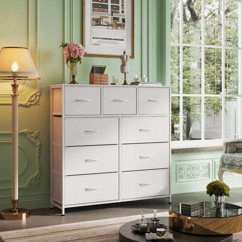 WLIVE fabric-drawer dresser closeup highlights breathable non-woven fabric
