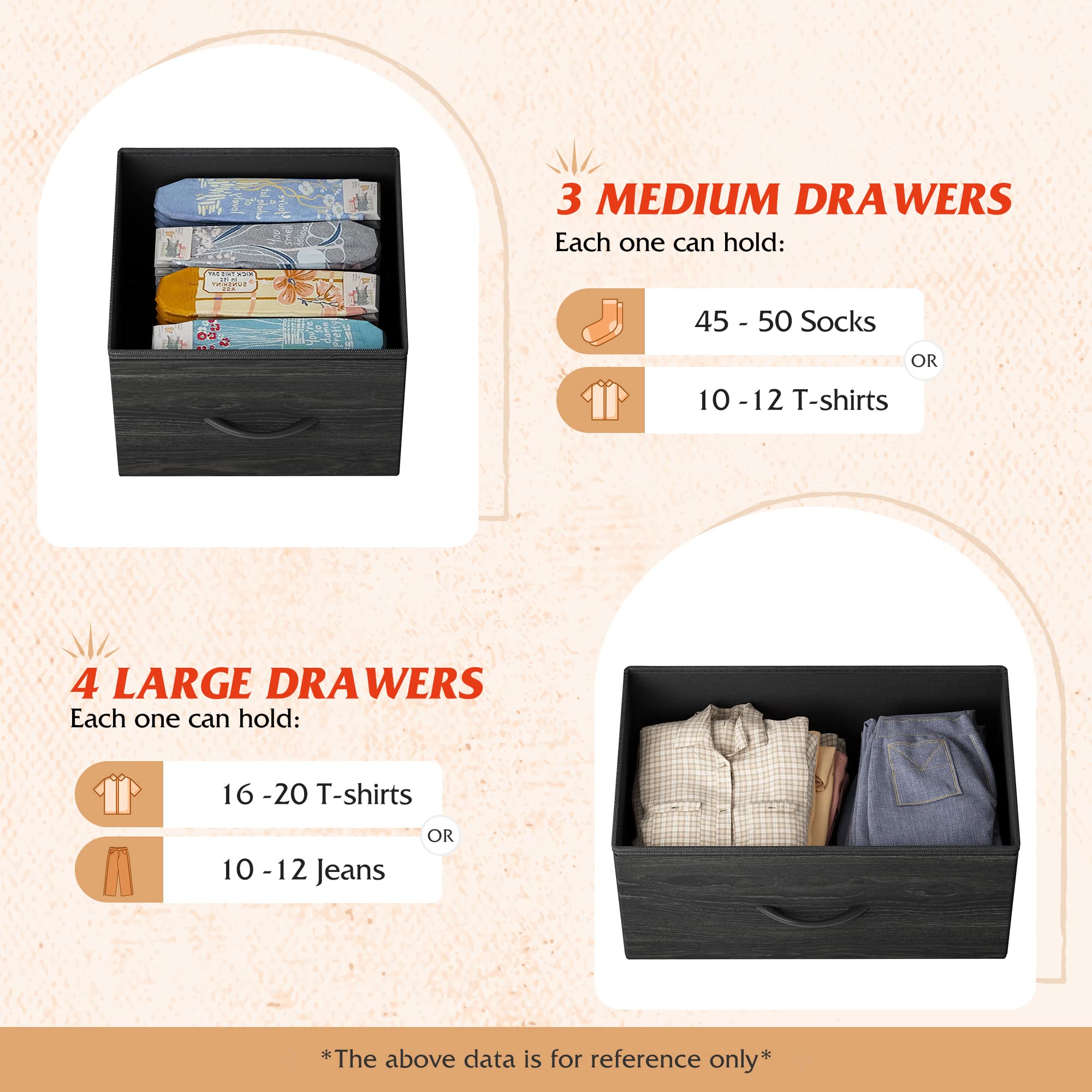 WLIVE fabric drawer organizer hides clutter for a neater space
