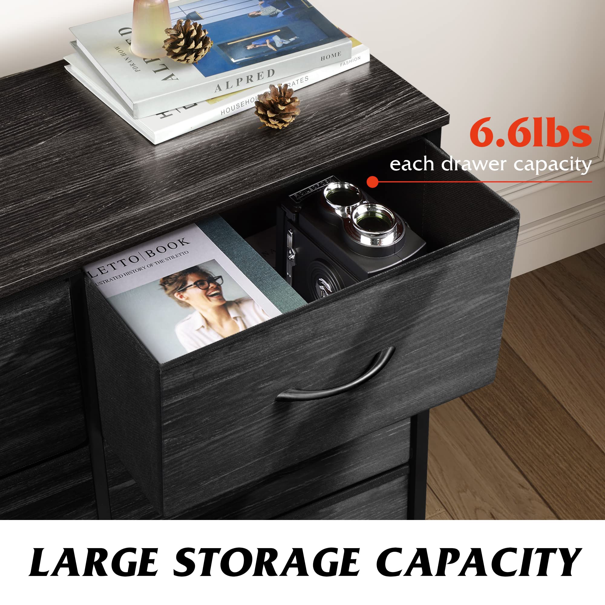 WLIVE fabric drawers closeup showing breathable storage solution