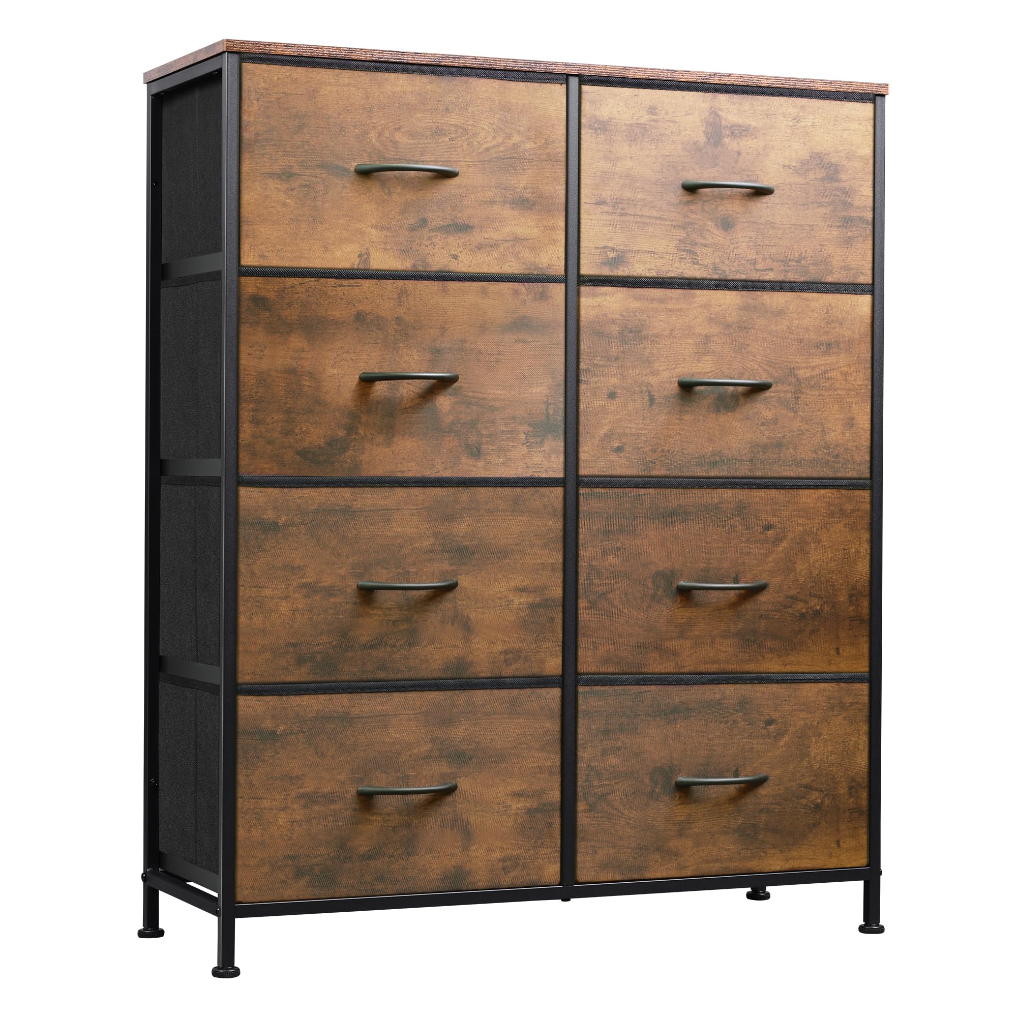 WLIVE Fabric Dresser with 8 drawers, front view, showcasing organized storage.