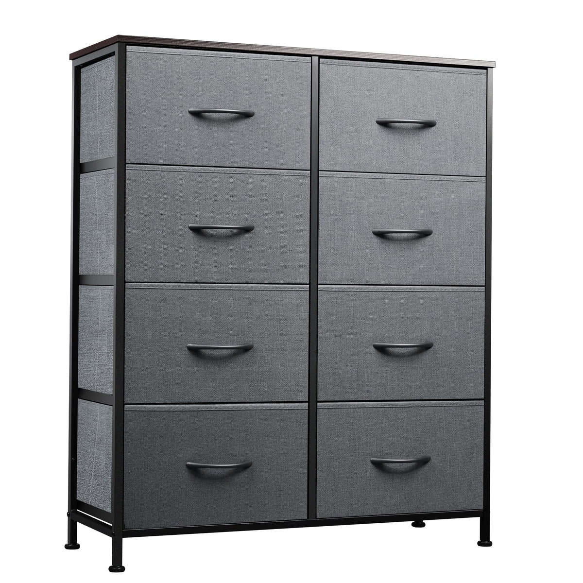 WLIVE fabric dresser with 8 drawers front view for organized bedroom storage