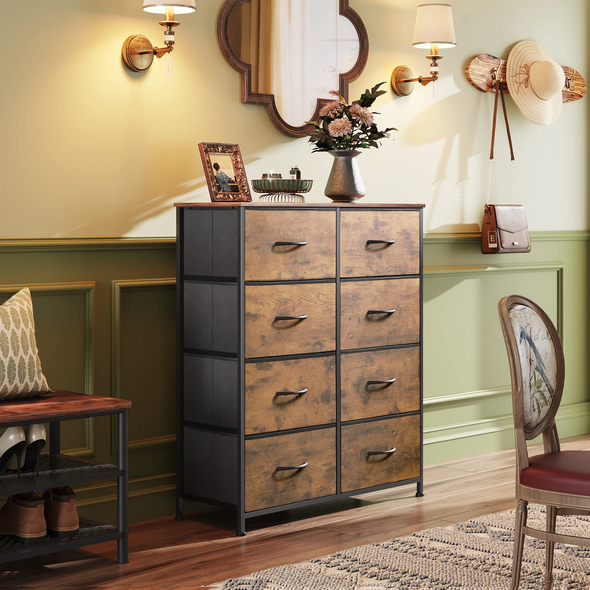 WLIVE Fabric Dresser anti-tip system provides stable placement.