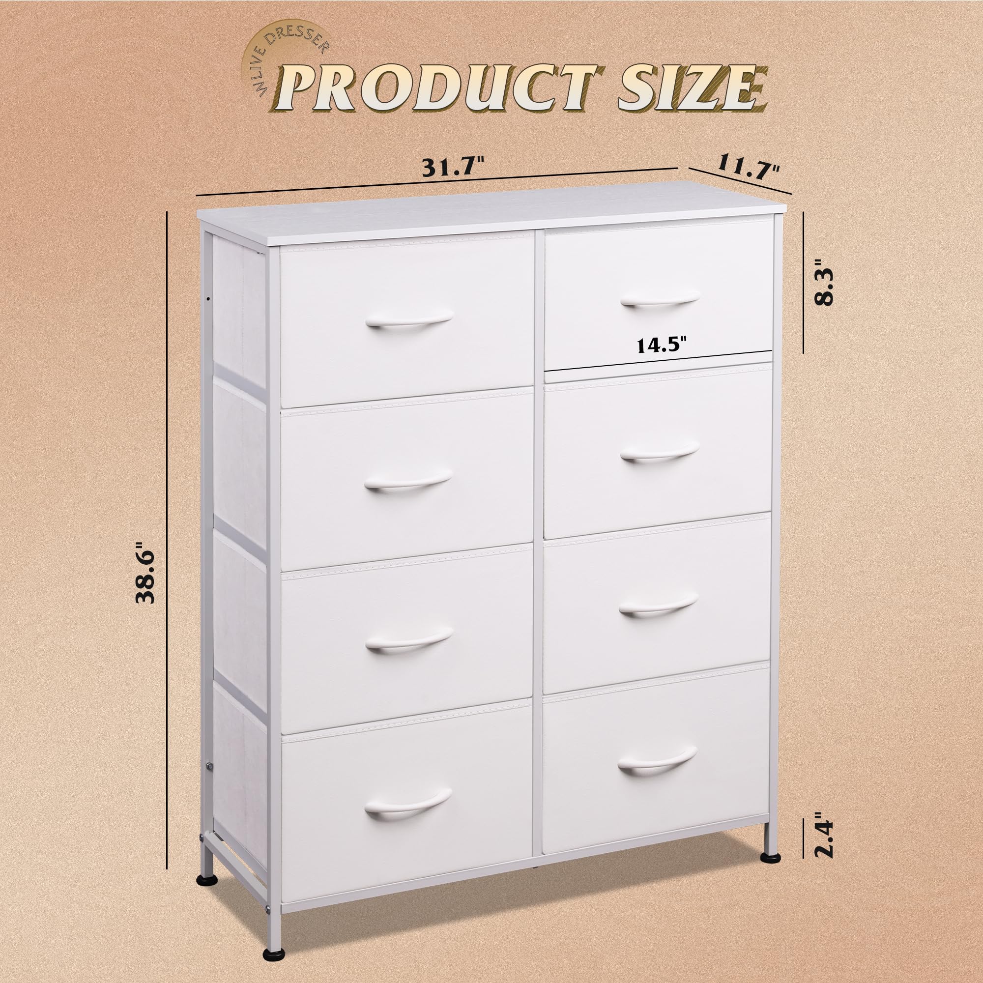 Anti tipping design on the WLIVE dresser keeps it securely attached to the wall