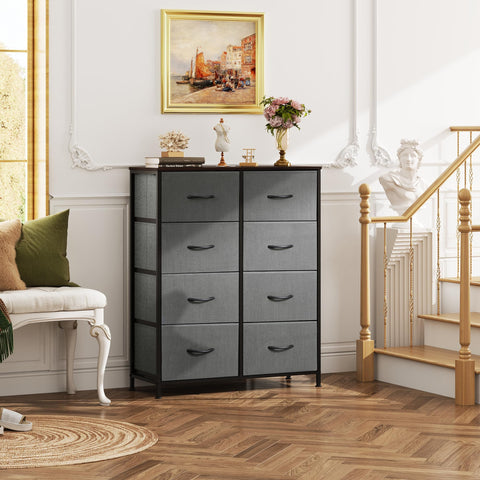 WLIVE tall dresser assembly illustration showing sturdy steel frame for stable setup