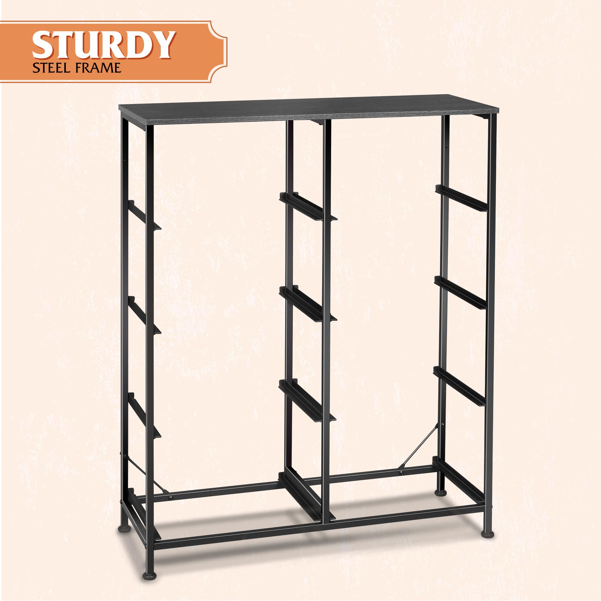 WLIVE fabric dresser in a bedroom scene with charcoal wood grain finish.