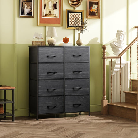 WLIVE fabric dresser drawers open for quick clothing access.