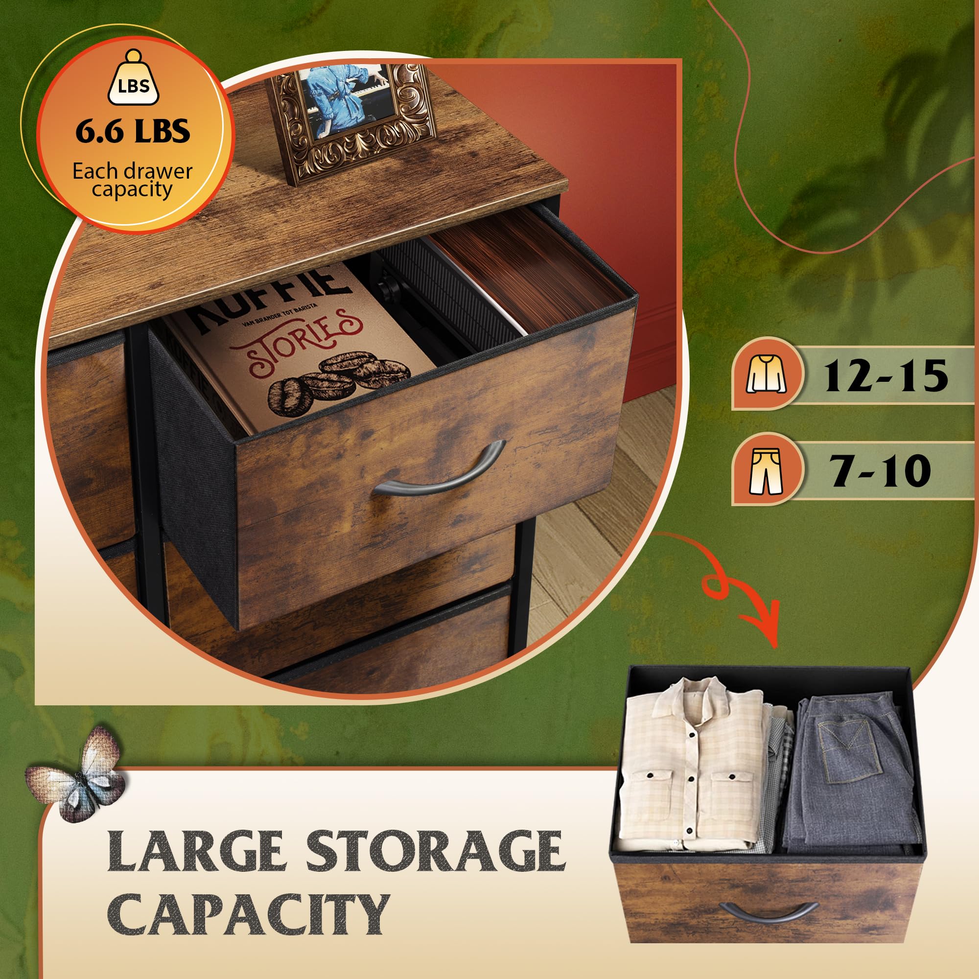 WLIVE 8-drawer chest with easy-to-pull handles.