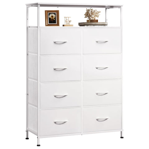 WLIVE Fabric Dresser with open shelves for bedroom organization.