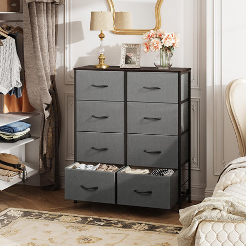 WLIVE fabric dresser wood-top close-up highlighting sturdy surface for daily use