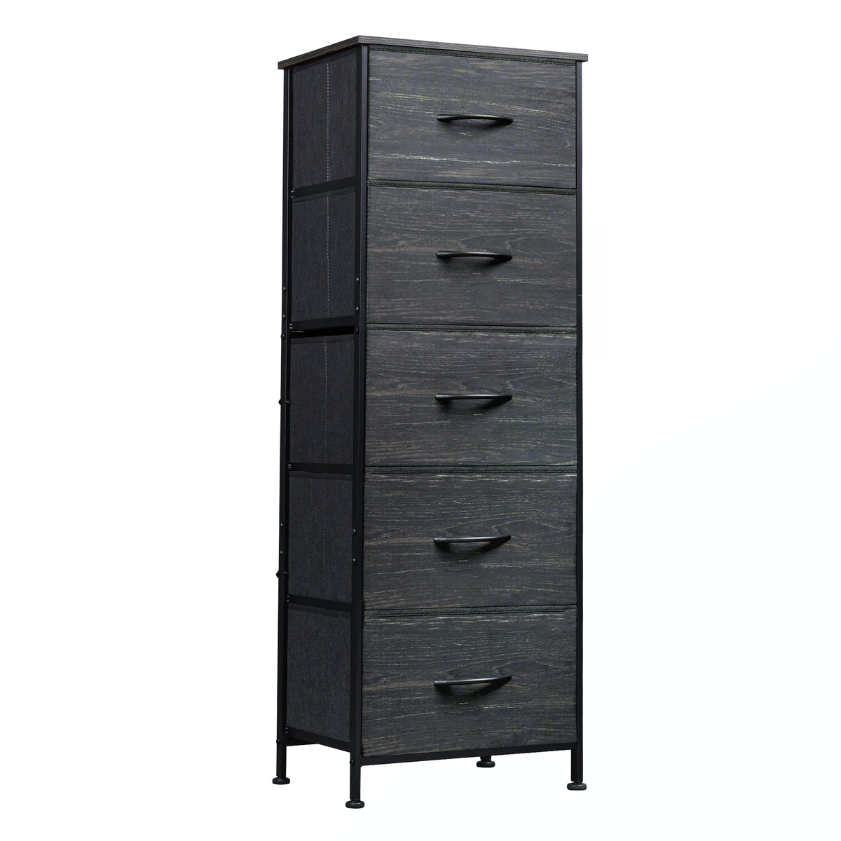 WLIVE Fabric Dresser with wood top showing sturdy surface for lamps and decor.