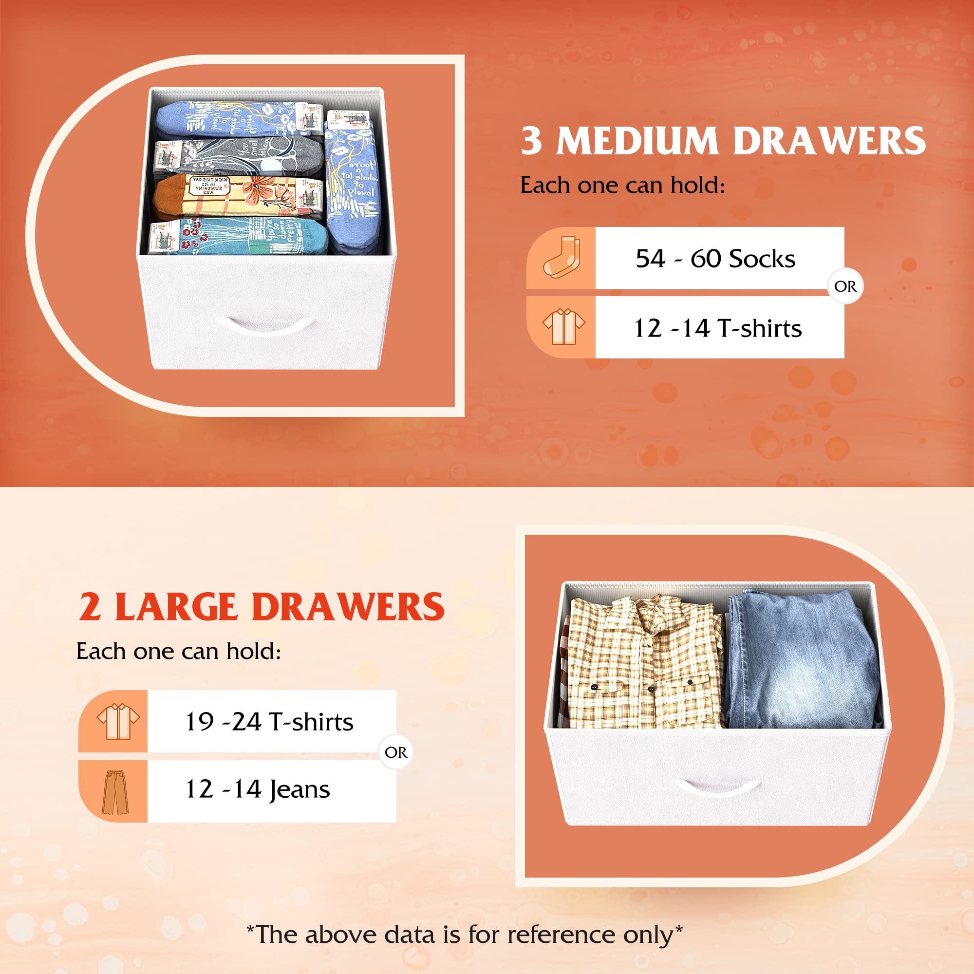 WLIVE five-drawer dresser shown in hallway setup for entryway storage.