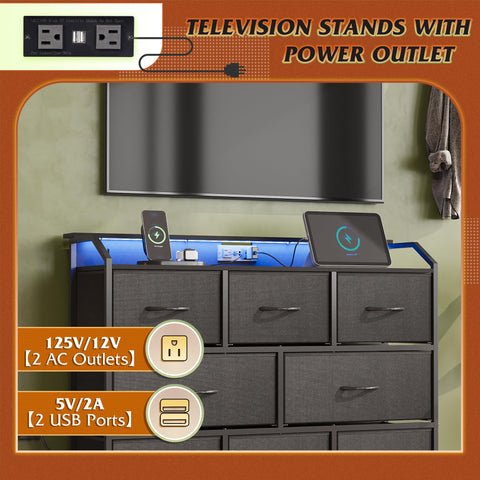 WLIVE Led Dresser adjustable feet keep it level on uneven floors.