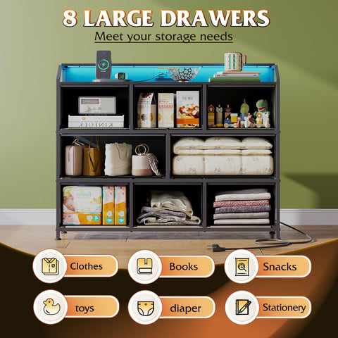 WLIVE Led Dresser USB charging station powers devices conveniently.