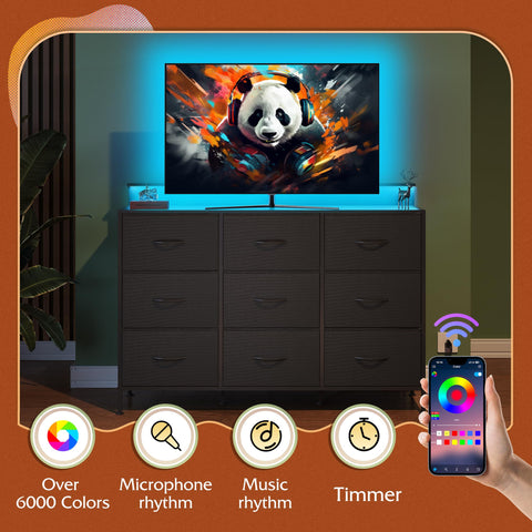 WLIVE LED lighting synced with music for movie nights.