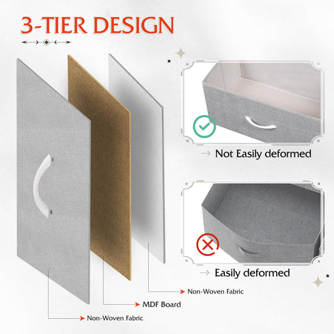 WLIVE Light grey fabric dresser fits compact spaces for efficient storage.