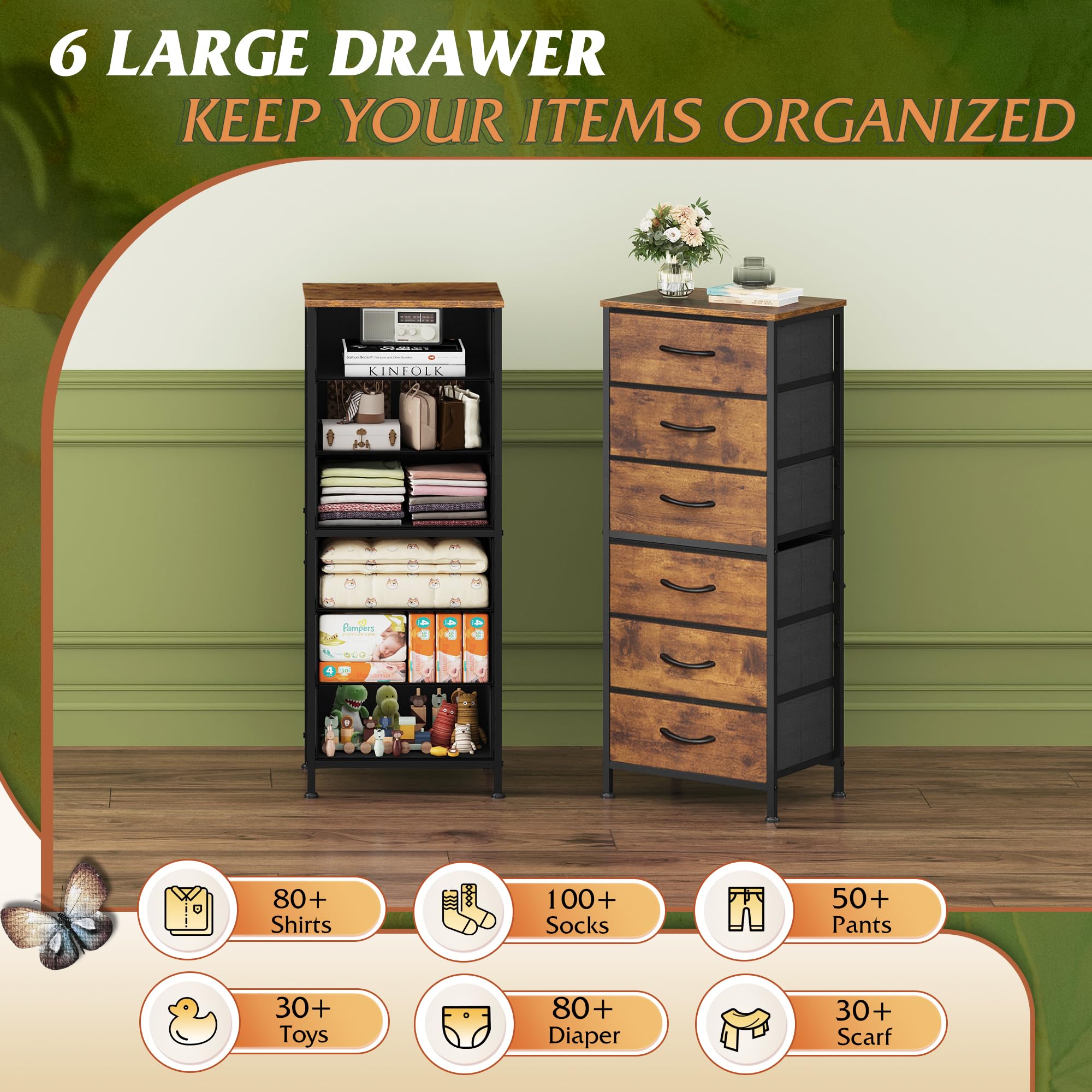 WLIVE durable metal frame with 15mm thickness supports heavy items.