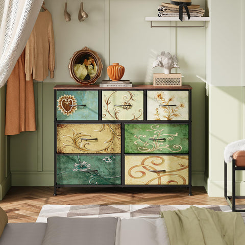 WLIVE metal-frame dresser contrasts durable steel with a sturdy top for daily use.