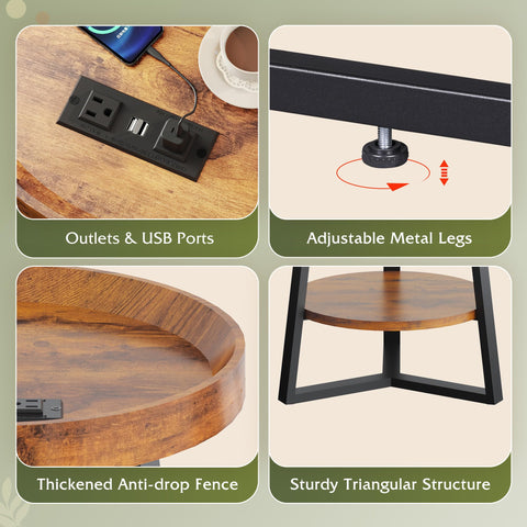 WLIVE wood tabletop and metal frame offer durable, timeless style.