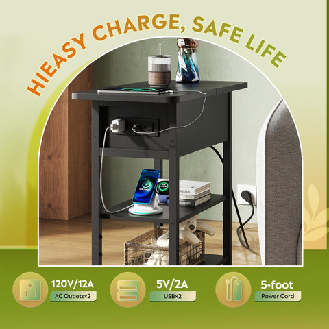 WLIVE compact design fits small spaces beside couch or bed.