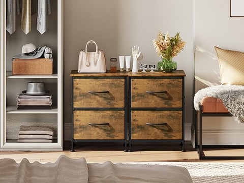 Dorm bedroom setup featuring WLIVE night stand beside a bed, maximizing storage.