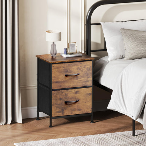 WLIVE fabric drawers close-up showing soft storage to keep essentials tidy near the bed.