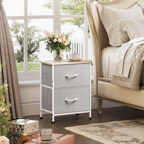 WLIVE night stand fabric drawers offer flexible storage within easy reach.