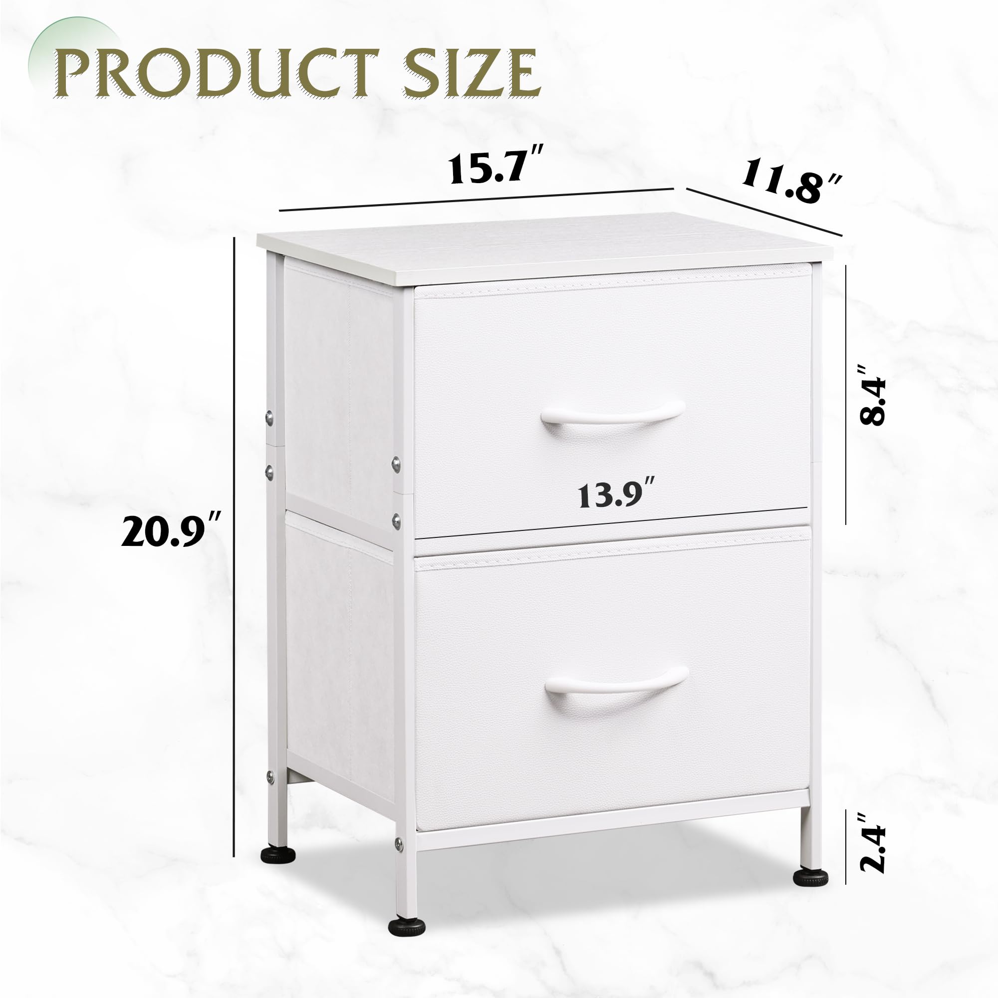 WLIVE night stand with sturdy metal frame for durable daily use.