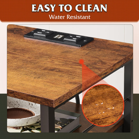 WLIVE nightstand open shelves provide quick-access storage