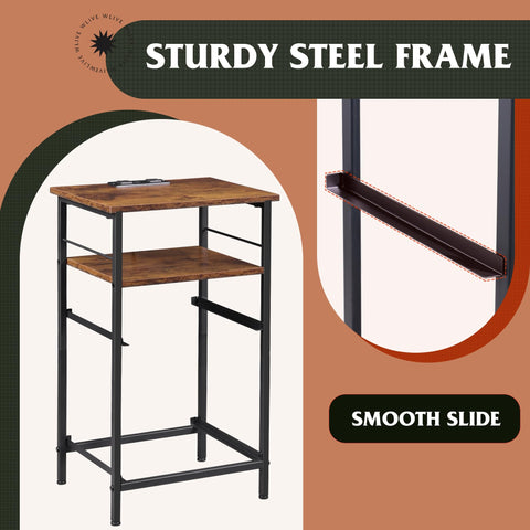 WLIVE nightstand top space for phone and lamp