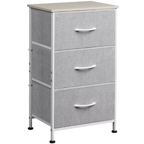 WLIVE nightstand with 3 drawers keeps bedroom essentials organized.