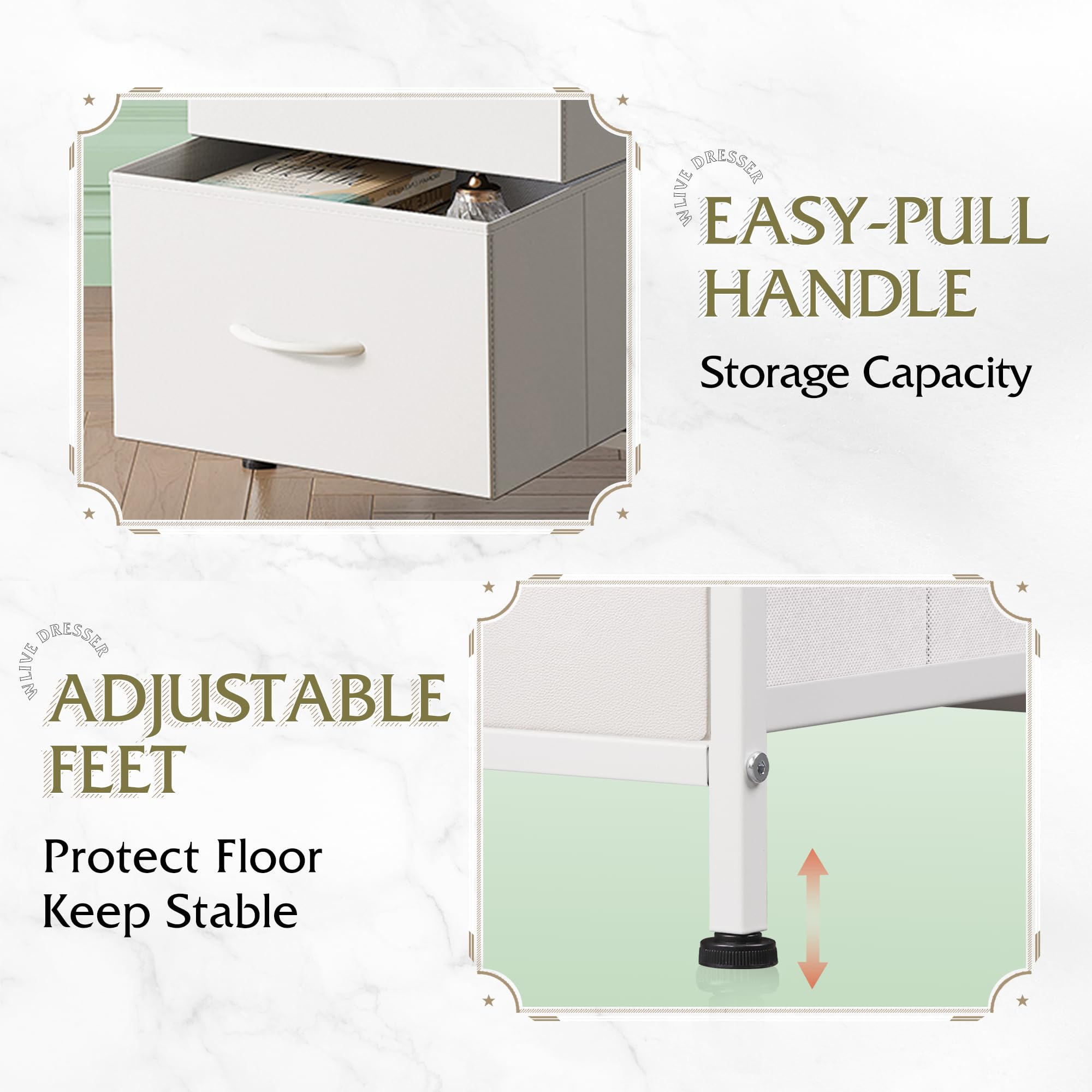 Hardware included for quick WLIVE nightstand assembly