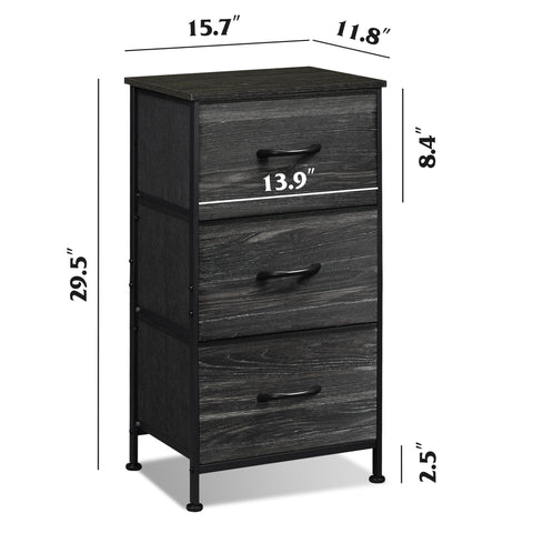 WLIVE easy pull handle on the 3-drawer nightstand