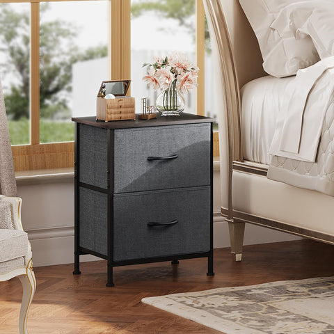 WLIVE nightstand fabric drawers open for easy access to small items
